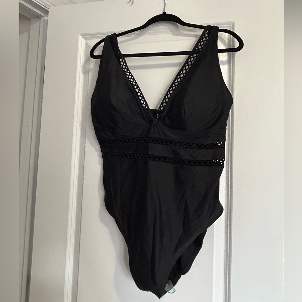 Swimsuits for All Sexy Black One-Piece Swimsuit with Lace Size 20 - Never worn